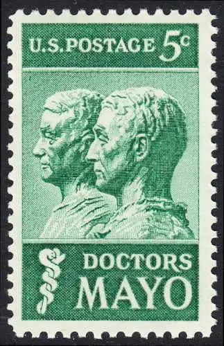 USA Michel 0865 / Scott 1251 postfrisch EINZELMARKE (a3) - 25. Todestag der Brüder Mayo; Ärzte und Gründer der Mayo-Klinik in Rochester