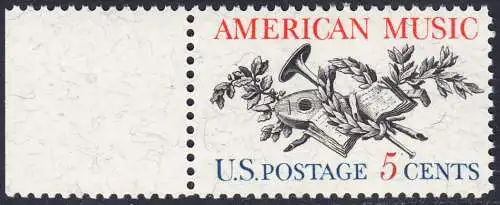 USA Michel 0867 / Scott 1252 postfrisch EINZELMARKE RAND links - Amerikanische Musik; 50 Jahre Amerikanische Vereinigung der Komponisten, Textdichter und Verleger (ASCAP) 