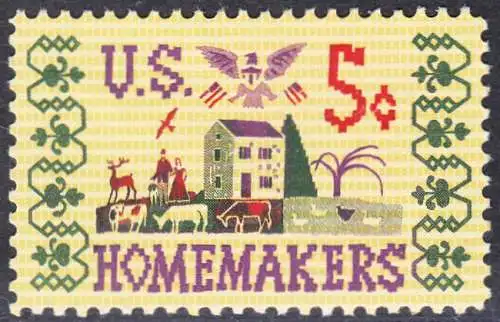 USA Michel 0868 / Scott 1253 postfrisch EINZELMARKE (a3) - Heimarbeiterinnen, 50 Jahre Smith-Lever-Gesetz