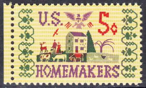 USA Michel 0868 / Scott 1253 postfrisch EINZELMARKE RAND links - Heimarbeiterinnen, 50 Jahre Smith-Lever-Gesetz