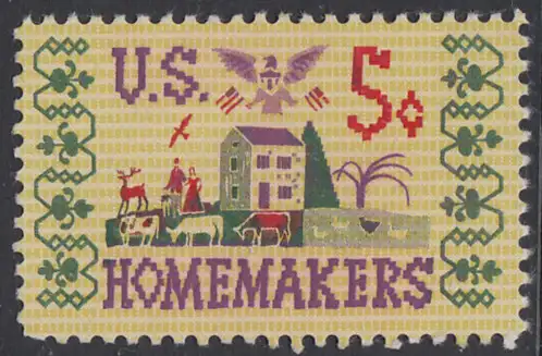 USA Michel 0868 / Scott 1253 Gummierung beeinträchtigt EINZELMARKE - Heimarbeiterinnen, 50 Jahre Smith-Lever-Gesetz