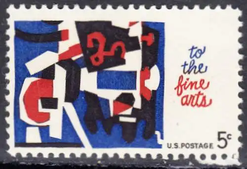 USA Michel 0874 / Scott 1259 postfrisch EINZELMARKE (a2) - Schöne Künste: Melange of Squiggles; Lithographie von Stuart Davis 