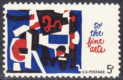 USA Michel 0874 / Scott 1259 postfrisch EINZELMARKE (a3) - Schöne Künste: Melange of Squiggles; Lithographie von Stuart Davis 