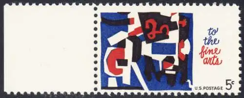 USA Michel 0874 / Scott 1259 postfrisch EINZELMARKE RAND links (a2) - Schöne Künste: Melange of Squiggles; Lithographie von Stuart Davis 