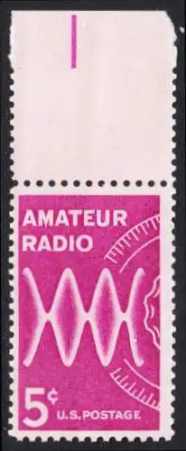 USA Michel 0875 / Scott 1260 postfrisch EINZELMARKE RAND oben - Amateurfunk: Radiowellen, Skala