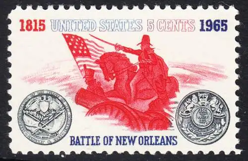 USA Michel 0876 / Scott 1261 postfrisch EINZELMARKE (a3) - Schlacht von New Orleans; General Andrew Jackson führt seine Truppen gegen die Engländer