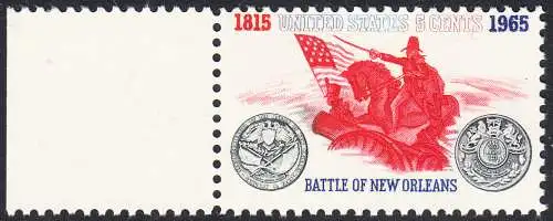 USA Michel 0876 / Scott 1261 postfrisch EINZELMARKE RAND links - Schlacht von New Orleans; General Andrew Jackson führt seine Truppen gegen die Engländer