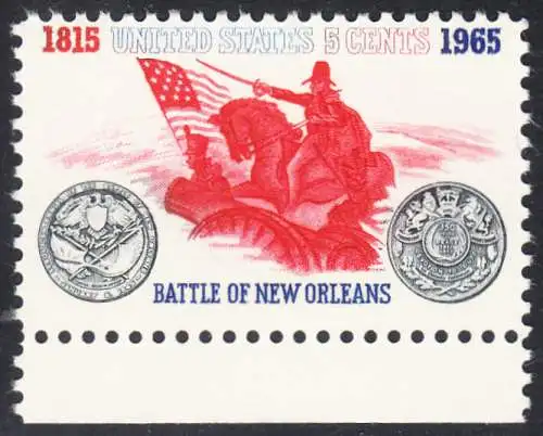 USA Michel 0876 / Scott 1261 postfrisch EINZELMARKE RAND unten - Schlacht von New Orleans; General Andrew Jackson führt seine Truppen gegen die Engländer
