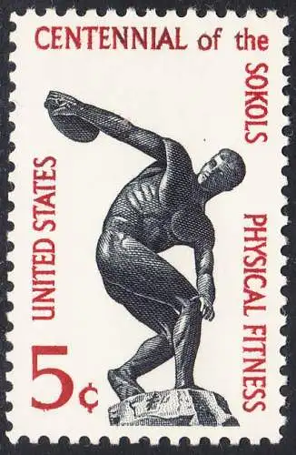 USA Michel 0877 / Scott 1262 postfrisch EINZELMARKE (a2) - Sokol (Sport-)vereinigung in Amerika; Diskobol