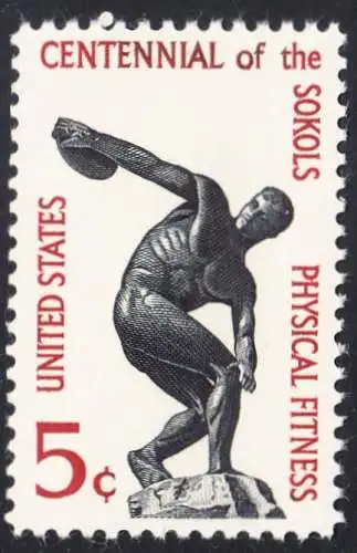 USA Michel 0877 / Scott 1262 postfrisch EINZELMARKE (a3) - Sokol (Sport-)vereinigung in Amerika; Diskobol