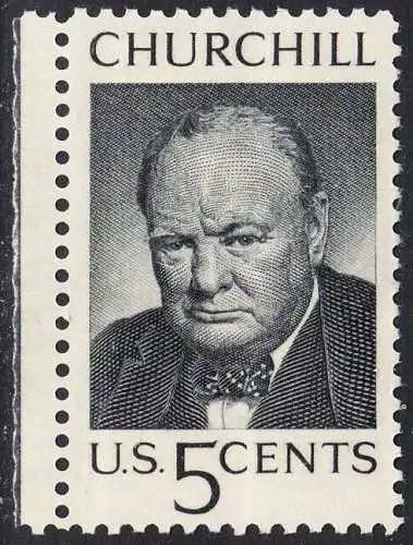 USA Michel 0880 / Scott 1264 postfrisch EiNZELMARKE RAND links (a2) - Winston Spencer Churchill; britischer Politiker, Nobelpreis 1953