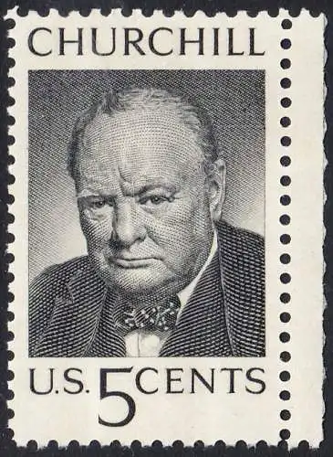 USA Michel 0880 / Scott 1264 postfrisch EiNZELMARKE RAND rechts - Winston Spencer Churchill; britischer Politiker, Nobelpreis 1953