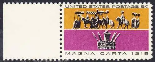 USA Michel 0881 / Scott 1265 postfrisch EINZELMARKE RAND links (a2) - 750. Jahrestag der Erklärung der Magna Carta