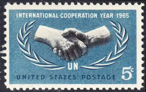 USA Michel 882 / Scott 1266 postfrisch EINZELMARKE (a3) - Jahr der internationalen Zusammenarbeit, 20 Jahre Vereinte Nationen (UNO)