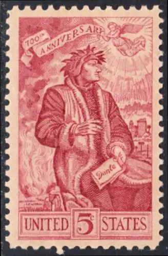 USA Michel 0884 / Scott 1268 postfrisch EINZELMARKE (a2) - Geburtstag von Dante Alighieri, italienischer Dichter