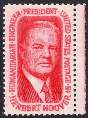 USA Michel 0885 / Scott 1269 postfrisch EINZELMARKE RAND rechts - Herbert Clark Hoover, 31. Präsident