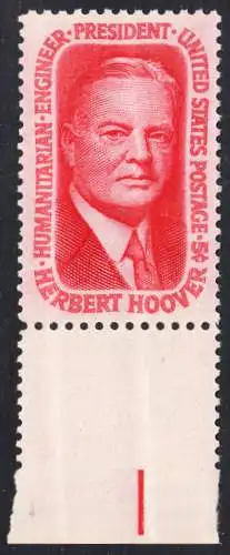 USA Michel 0885 / Scott 1269 postfrisch EINZELMARKE RAND unten - Herbert Clark Hoover, 31. Präsident