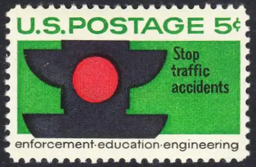 USA Michel 0888 / Scott 1272 postfrisch EINZELMARKE (a2) - Verkehrssicherheit: Verkehrsampel