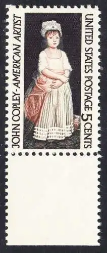 USA Michel 0889 / Scott 1273 postfrisch EINZELMARKE RAND unten (a2) - John Singleton Copley, Maler