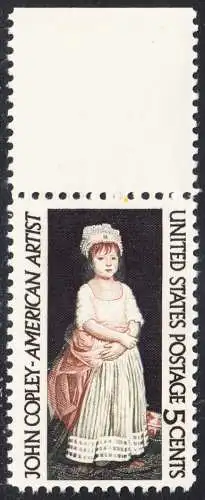 USA Michel 0889 / Scott 1273 postfrisch EINZELMARKE RAND oben - John Singleton Copley, Maler