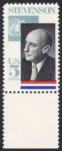 USA Michel 0891 / Scott 1275 postfrisch EINZELMARKE RAND unten - Adlai Ewing Stevenson, Politiker