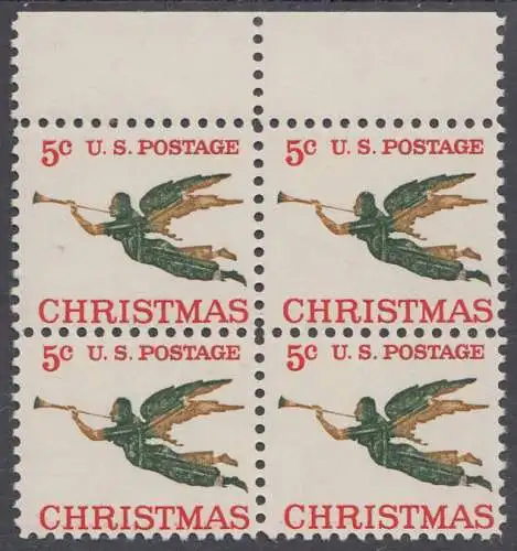 USA Michel 0892 / Scott 1276 mit Falzrest BLOCK RÄNDER oben - Weihnachten, Erzengel Gabriel