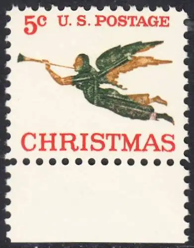 USA Michel 0892 / Scott 1276 postfrisch EINZELMARKE RAND untben - Weihnachten, Erzengel Gabriel