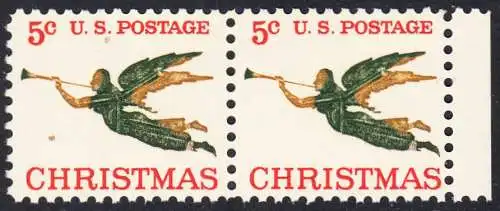 USA Michel 0892 / Scott 1276 postfrisch horiz.PAAR RAND rechts (a2) - Weihnachten, Erzengel Gabriel