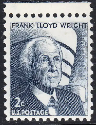 USA Michel 0902 / Scott 1280 postfrisch EINZELMARKE RAND oben (a2) - Berühmte Amerikaner: Frank Lloyd Wright, Architekt