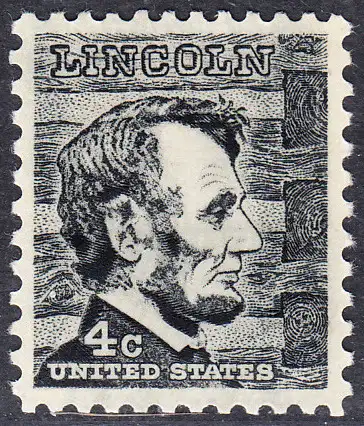 USA Michel 0893 / Scott 1282 postfrisch EINZELMARKE (a2) - Berühmte Amerikaner: Abraham Lincoln, 16. Präsident 