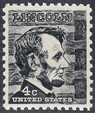 USA Michel 0893 / Scott 1282 postfrisch EINZELMARKE (a3) - Berühmte Amerikaner: Abraham Lincoln, 16. Präsident 