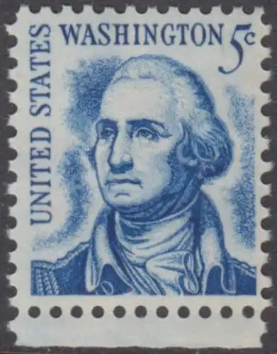 USA Michel 0937A / Scott 1283B postfrisch EINZELMARKE RAND unten - Berühmte Amerikaner: George Washington, 1. Präsident 