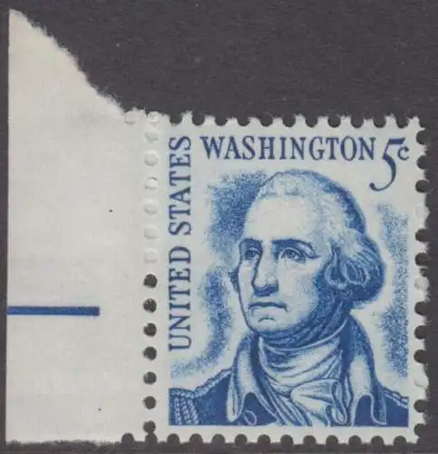 USA Michel 0937A / Scott 1283B postfrisch EINZELMARKE RAND links (a1) - Berühmte Amerikaner: George Washington, 1. Präsident 