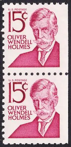 USA Michel 0944D / Scott 1288B postfrisch vert.PAAR aus MH (rechts ungezähnt) - Berühmte Amerikaner: Oliver Wendell Holmes, Jurist und Rechtsphilosoph