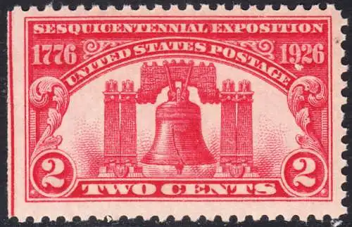 USA Michel 0303 / Scott 0627 postfrisch EINZELMARKE links geschnitten (a3) - 150 Jahre Unabhängigkeit der Vereinigten Staaten von Amerika, Ausstellung in Philadelphia, PA