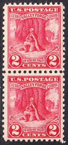 USA Michel 0309 / Scott 0645 postfrisch vert.PAAR (a2) - 150. Jahrestag des Winterlagers der Armee von General Washington in Valley Forge