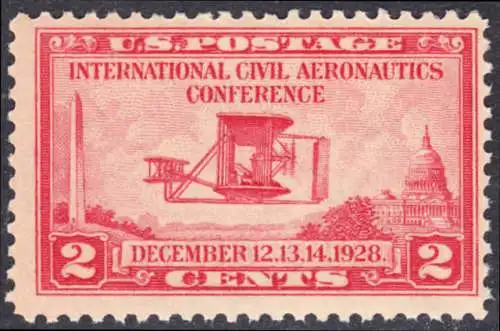 USA Michel 0314 / Scott 0649 postfrisch EINZELMARKE (a4) - Internationale Zivilluftfahrt-Konferenz in Washington, DC: Flugzeug der Gebrüder Wright