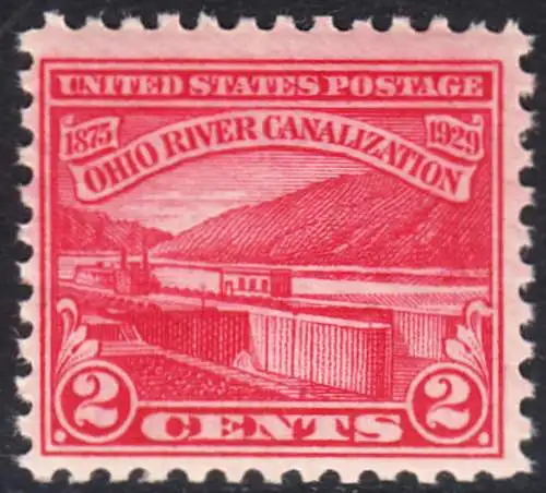 USA Michel 0320 / Scott 0681 postfrisch EINZELMARKE (a3) -  Vollendung der Ohio-Kanalisation zwischen Cairo, IL und Pittsburgh, PA