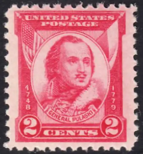 USA Michel 0331 / Scott 0690 postfrisch EINZELMARKE (a4) - 150. Todestag von General Casimir Pulaski