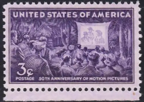 USA Michel 0531 / Scott 0926 postfrisch EINZELMARKE RAND unten - 50 Jahre Kino
