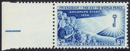 USA Michel 0707 / Scott 1085 postfrisch EINZELMARKE RAND links (a3) - Beitrag der Kinder zum Weltfrieden