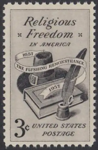 USA Michel 0722 / Scott 1099 postfrisch EINZELMARKE (a2) - 300. Jahrestag der Gewährung der Religionsfreiheit (Flushing Remonstrance) 