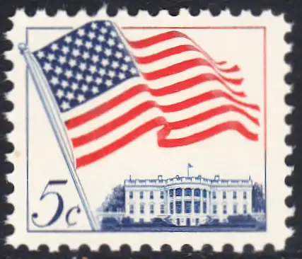 USA Michel 0838 / Scott 1208 postfrisch EINZELMARKE (a4) - Flagge und Weißes Haus