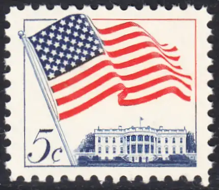 USA Michel 0838 / Scott 1208 postfrisch EINZELMARKE (a5) - Flagge und Weißes Haus