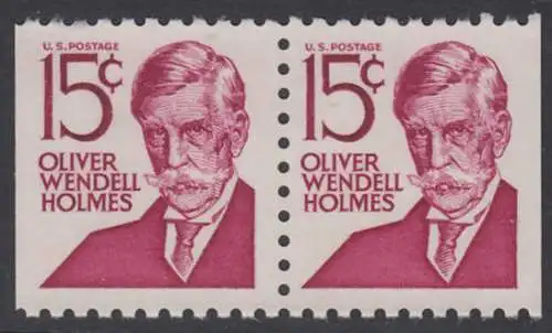 USA Michel 0944D / Scott 1288B postfrisch horiz.PAAR aus MH (links/rechts ungezähnt) - Berühmte Amerikaner: Oliver Wendell Holmes, Jurist und Rechtsphilosoph