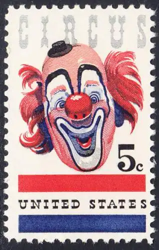 USA Michel 0900 / Scott 1309 postfrisch EINZELMARKE (a3) - Amerikanischer Zirkus; Clown