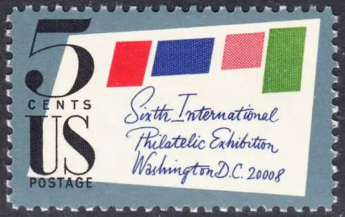 USA Michel 0901A / Scott 1310 postfrisch EINZELMARKE (a2) - 6. Internationale Briefmarkenausstellung SIPEX, Washington, DC