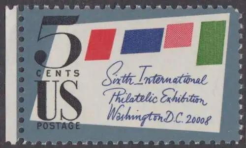 USA Michel 0901A / Scott 1310 postfrisch EINZELMARKE RAND links (a1) - 6. Internationale Briefmarkenausstellung SIPEX, Washington, DC