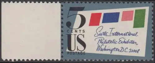 USA Michel 0901A / Scott 1310 postfrisch EINZELMARKE RAND links (a2) - 6. Internationale Briefmarkenausstellung SIPEX, Washington, DC