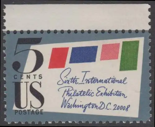 USA Michel 0901A / Scott 1310 postfrisch EINZELMARKE RAND oben - 6. Internationale Briefmarkenausstellung SIPEX, Washington, DC